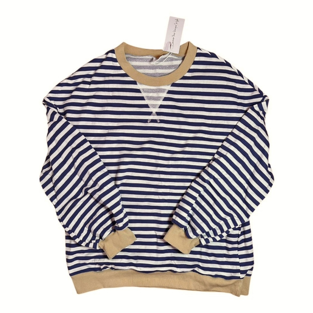trendy striped crewneck